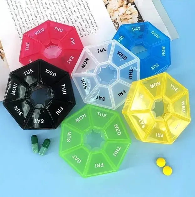 7-Day Weekly Pill Organizer Box | Portable Medicine Storage Case