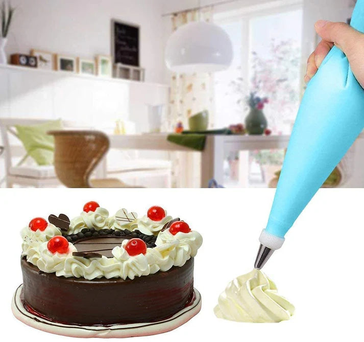 Cakeware 15 Piece Cake Decorating Set Frosting Icing Piping Bag Tips With Steel Nozzles