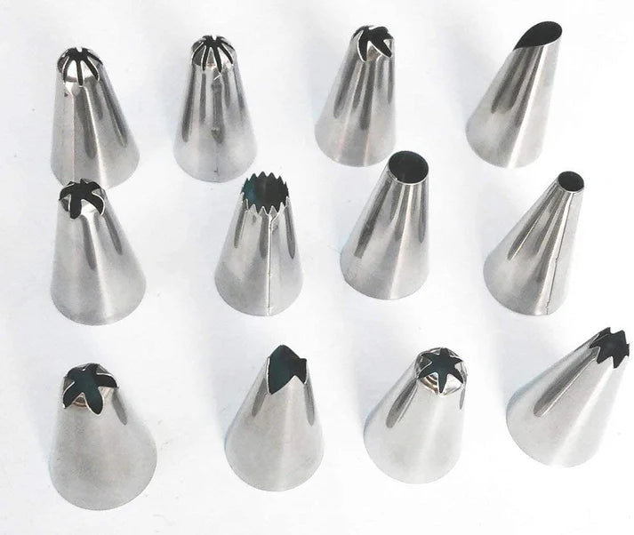 Cakeware 15 Piece Cake Decorating Set Frosting Icing Piping Bag Tips With Steel Nozzles