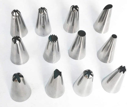 Cakeware 15 Piece Cake Decorating Set Frosting Icing Piping Bag Tips With Steel Nozzles