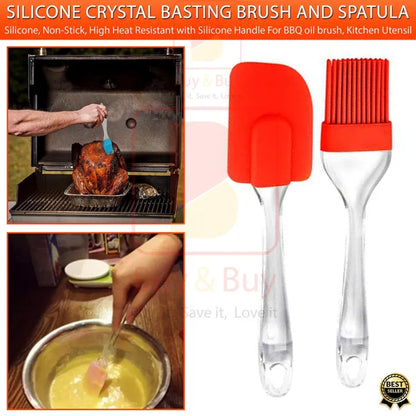 2-Piece Professional Silicone Spatula & Pastry Brush Set