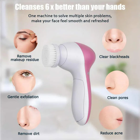 5 in 1 Facial Electric Cleanser and Massager, Face Massager Machine, Beauty Tool Device