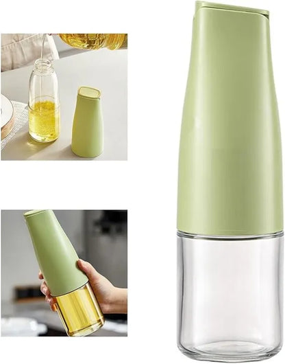 450ml Auto-Opening Glass Oil Bottle – Leakproof Kitchen Dispenser