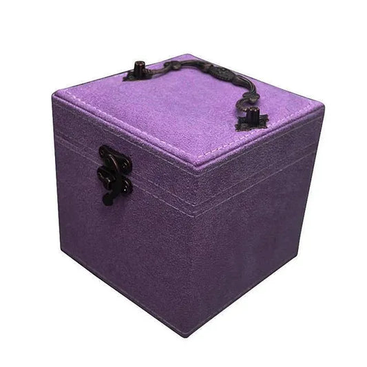 3 Layer Velvet Jewellery Box with Mirror & Decorative Handle