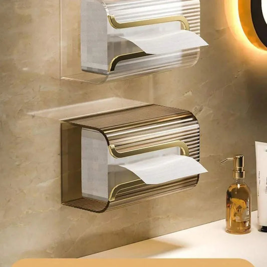 Wall Mounted Acrylic Tissue Box Holder – Bathroom & Kitchen Tissue Organizer