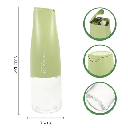 450ml Auto-Opening Glass Oil Bottle – Leakproof Kitchen Dispenser
