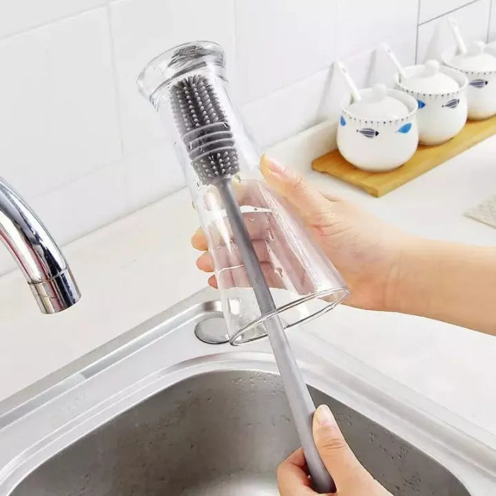 Long Handle Silicone Bottle Brush – Baby Bottle Cleaning Tool
