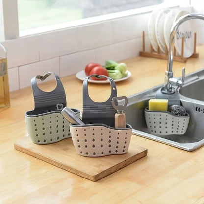 Kitchen Sink Drain Basket Holder – Hanging Sponge & Soap Storage Organizer Rack