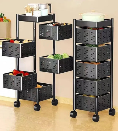 4/5 Tier Kitchen Organizer – Rolling Storage Rack with Wheels
