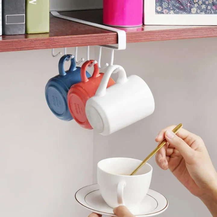 Kitchen Hook Rack – 10 Hooks Cup & Utensil Holder