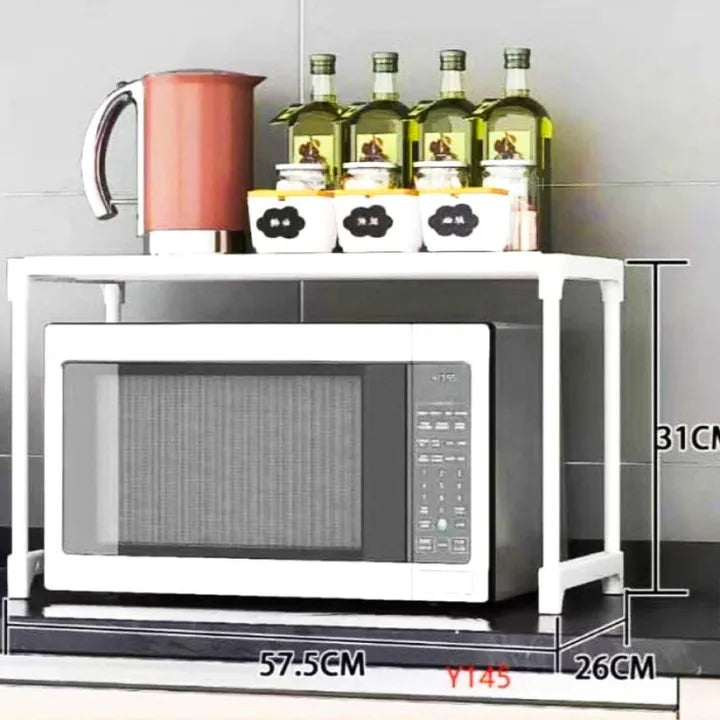 Single Tier Microwave Rack – Kitchen Counter Storage Shelf