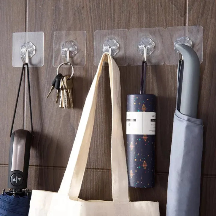 10PCS Sticky Hooks – Waterproof Wall & Ceiling Hook Set