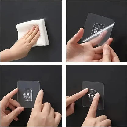 Clear Wall Hooks – Self‑Adhesive Shelf Fixing Clips