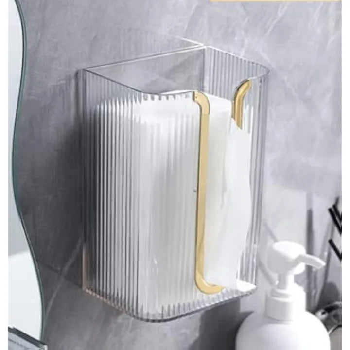 Wall Mounted Acrylic Tissue Box Holder – Bathroom & Kitchen Tissue Organizer