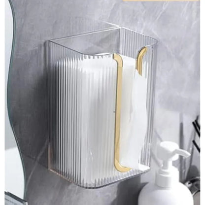 Wall Mounted Acrylic Tissue Box Holder – Bathroom & Kitchen Tissue Organizer