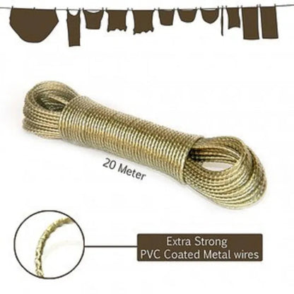 20-Meter Heavy-Duty Coated Metal Clothesline – The Unbreakable Laundry