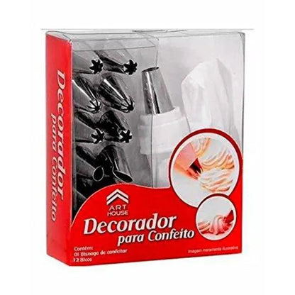 Cakeware 15 Piece Cake Decorating Set Frosting Icing Piping Bag Tips With Steel Nozzles