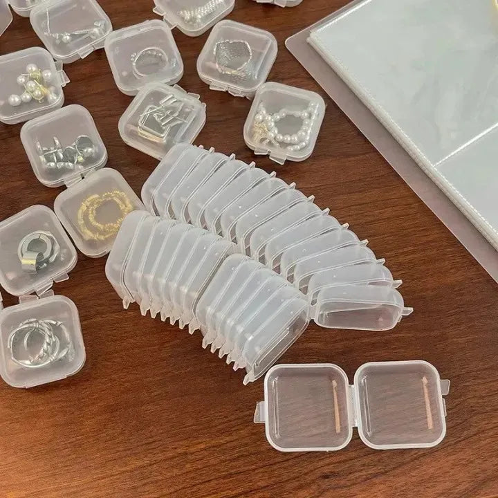 10PCS Mini Clear Storage Boxes – Jewelry & Beads Organizer