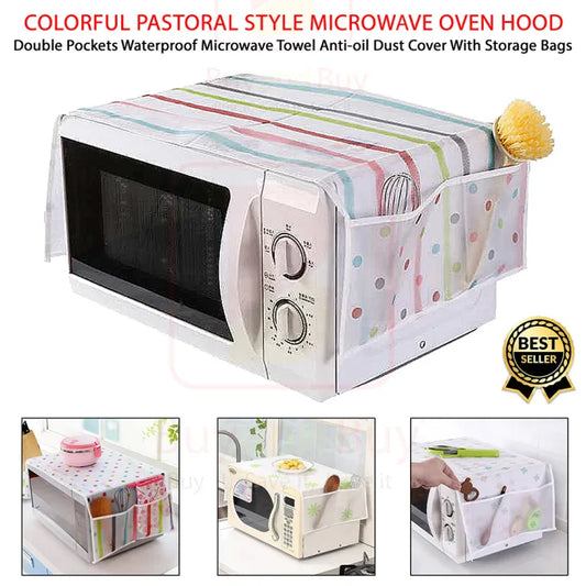 Microwave Cover – Waterproof Anti‑Dust with Storage Pockets