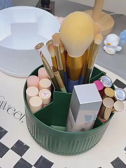 360° Rotating Makeup Brush Holder – Table Top Cosmetic Storage Organizer