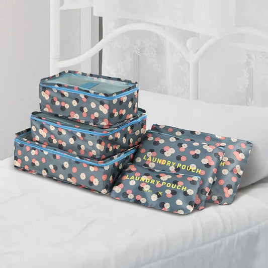 6‑Piece Luggage Packing Cubes – Travel Suitcase Organizer Bags