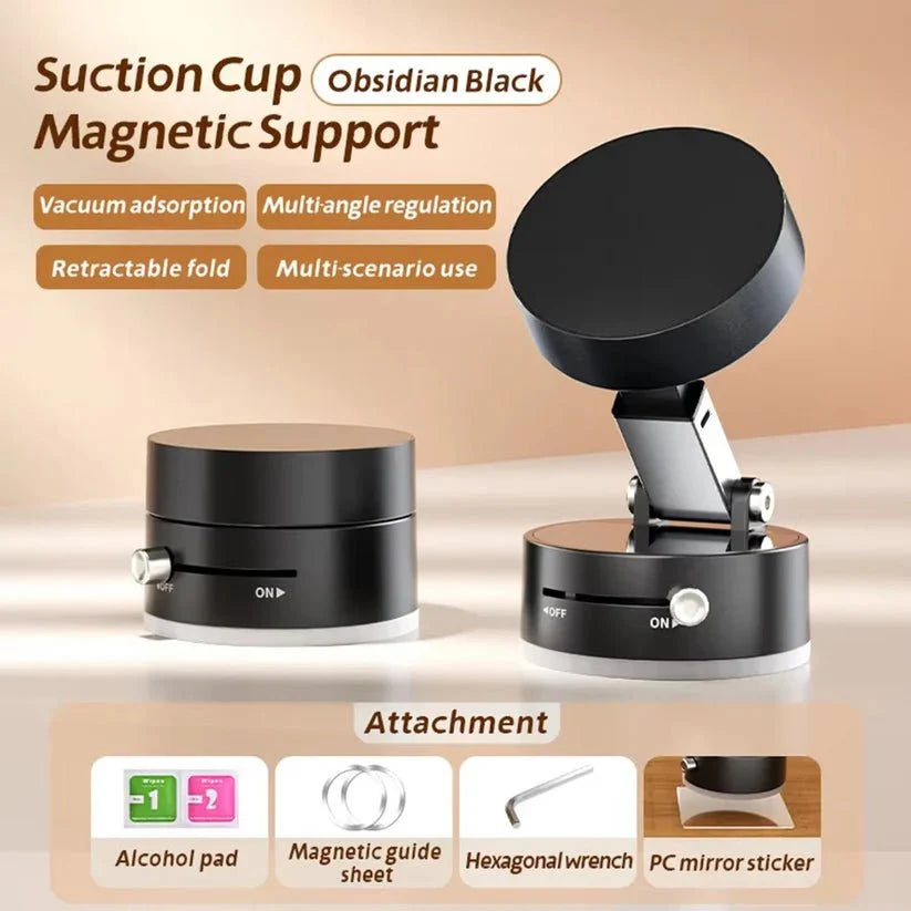 Vacuum Suction Magnetic Mobile Holder | Foldable 360° Phone Stand
