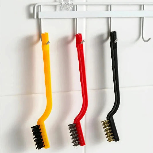 3PCS Mini Wire Brush Set – Steel, Brass & Nylon Cleaning Brushes for Rust & Metal