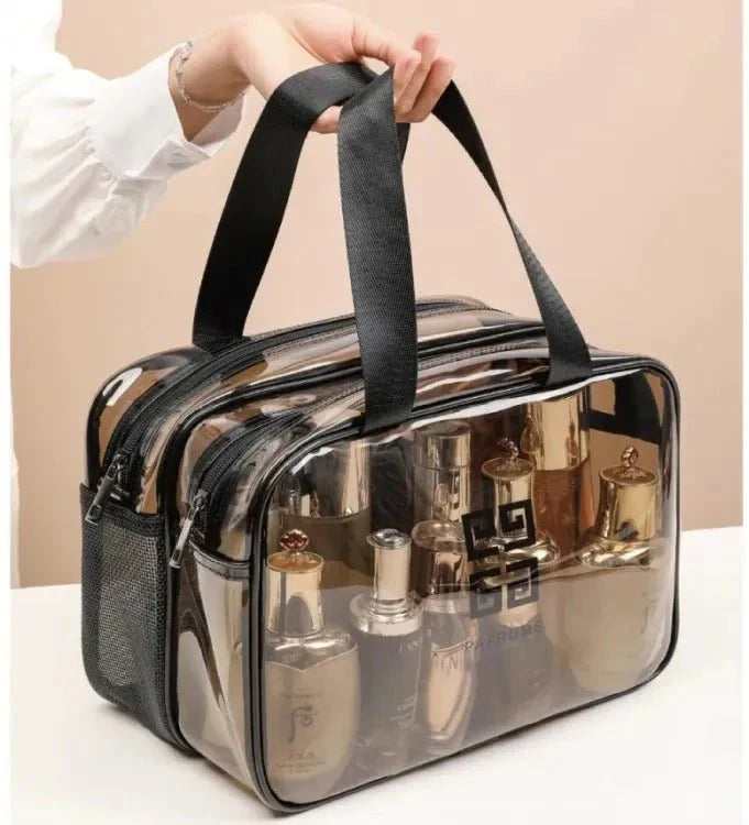 Transparent Travel Makeup Bag – Waterproof Toiletry Organizer