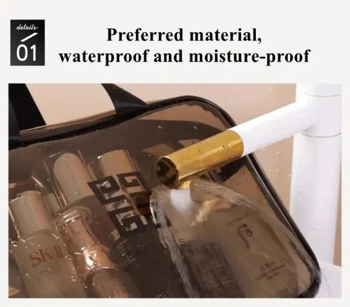 Transparent Travel Makeup Bag – Waterproof Toiletry Organizer